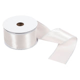 Ribbon 63mm Wire Edged Single Faced Satin in Silver (25m full reel)