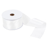 Ribbon 63mm Wire Edged Single Faced Satin in White (25m full reel)