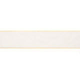 Ribbon 25mm Wire Edged Organza in Light Gold