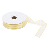 Ribbon 25mm Wire Edged Organza in Light Gold
