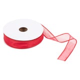 Ribbon 25mm Wire Edged Organza in Red