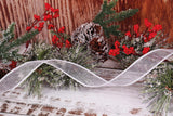 Ribbon 25mm Wire Edged Organza in White