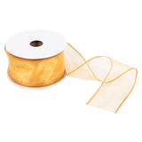 Ribbon 63mm Wire Edged Organza in Gold (25m full reel)