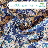 Tencel Purple Tree Floral on Royal