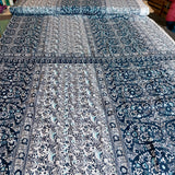 Viscose Checkerboard Floral in Blues