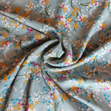Viscose Delicate Floral on Powder Blue