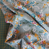 Viscose Delicate Floral on Powder Blue