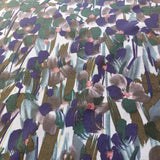 Viscose Irises in Dark Green/Khaki/Purple