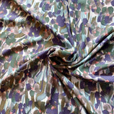 Viscose Irises in Dark Green/Khaki/Purple