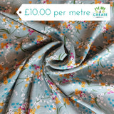Viscose Delicate Floral on Powder Blue