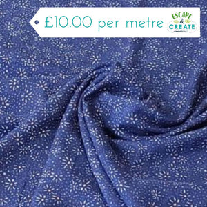 Viscose Star Floral on Blue