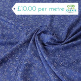 Viscose Star Floral on Blue