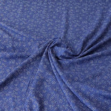 Viscose Star Floral on Blue