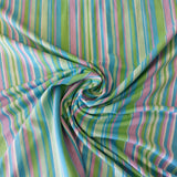 Viscose Blend Greens & Blue Stripe (Deadstock)