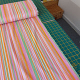 Viscose Blend Pinks & Green Stripe (Deadstock)