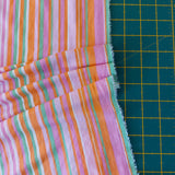 Viscose Blend Pinks & Green Stripe (Deadstock)