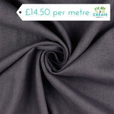Linen in Plain Graphite Grey (Washed)