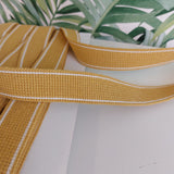 Webbing Tape 30mm (Cotton/Acrylic) in Mustard Stripe