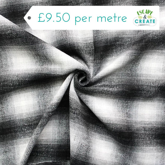 Wool Blend Large Check Black/White