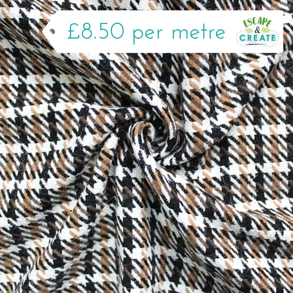 Wool Blend (Dogstooth) in Camel/Black