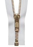 Zip 61cm/24" Open Ended Brass by YKK Col 501 White