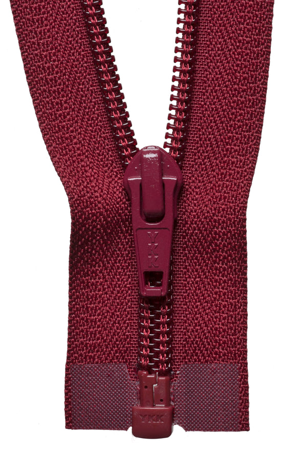 Nylon Chunky Open Ended Zip 36cm Col 527 Wine Red