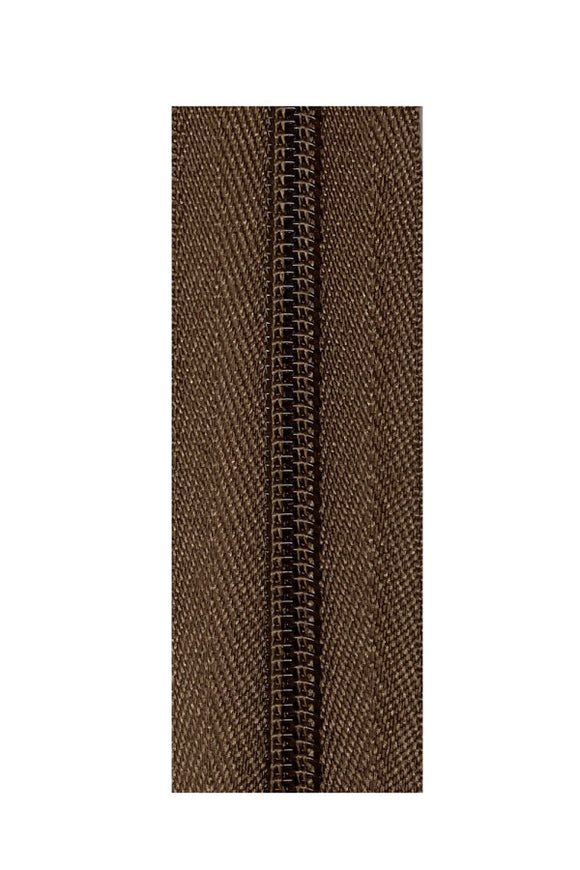 Zipper Tape - Continuous Zip (Heavy Duty #5) in Brown