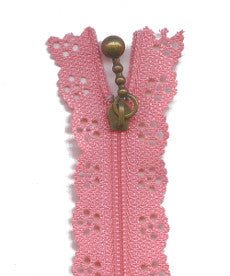 Zip Lace Exposed 20cm in Rose Pink