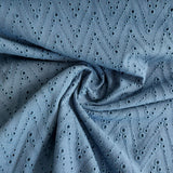 Broderie Anglais Zig Zag in Air Force Blue (100% Cotton)