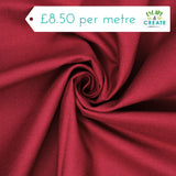 REMNANT Canvas in Plain Wine (Cotton) (138cm wide x 200cm length)