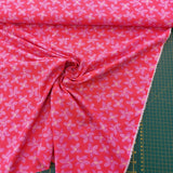 Cotton Lawn (Pima) Lavender Flower on Coral