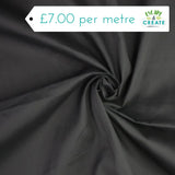 REMNANT Cotton Poplin Plain in Black (140cm wide x 138cm length)