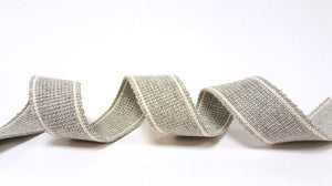 Webbing Tape 30mm (Cotton/Acrylic) in Silver Stripe