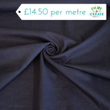 REMNANT Linen in Plain Navy (Washed) (140cm wide x 100cm length)