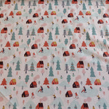 Cotton Poplin Christmas Snow Scene