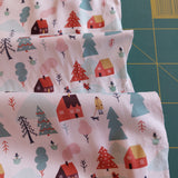 Cotton Poplin Christmas Snow Scene