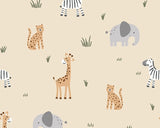 Jersey Safari on Beige (Cotton)