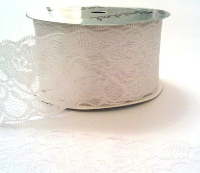 Lace: 45mm: Stretch in White (5m reel)