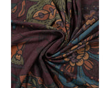 Knitted Jersey Floral Wine (Viscose/Poly)
