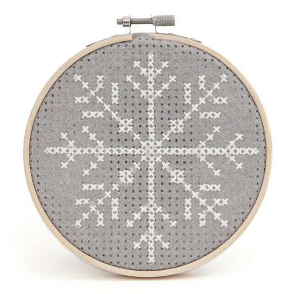 Cross Stitch Kit with Hoop (Counted) - Snowflake