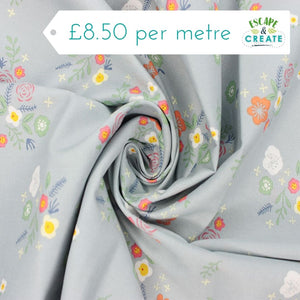 Cotton Poplin Ditzy Floral on Sky Blue