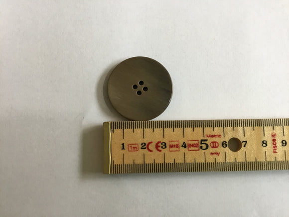 Button 35mm Round Flat, Wood Effect in Grey