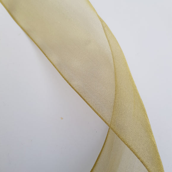 Ribbon 70mm Wire Edged Sheer in Gold