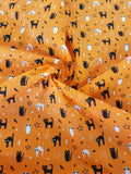 Polycotton Halloween Cats (Orange)