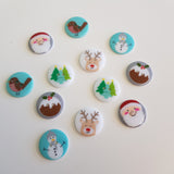 Button 23mm Christmas Trees