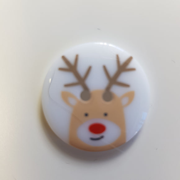 Button 23mm Christmas Rudolf