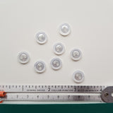 Button 12mm Round, with Cut Edge in White