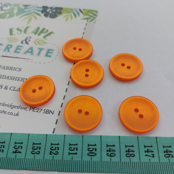Button 23mm Round, Glossy in Orange
