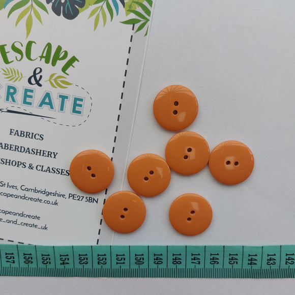 Button 22mm Round, Double Dome in Coral