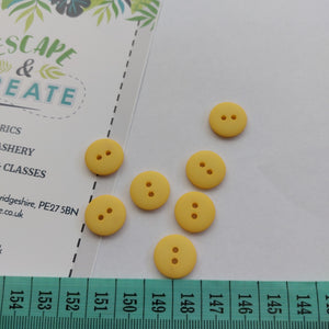 Button 15mm Round, Double Dome in Yellow